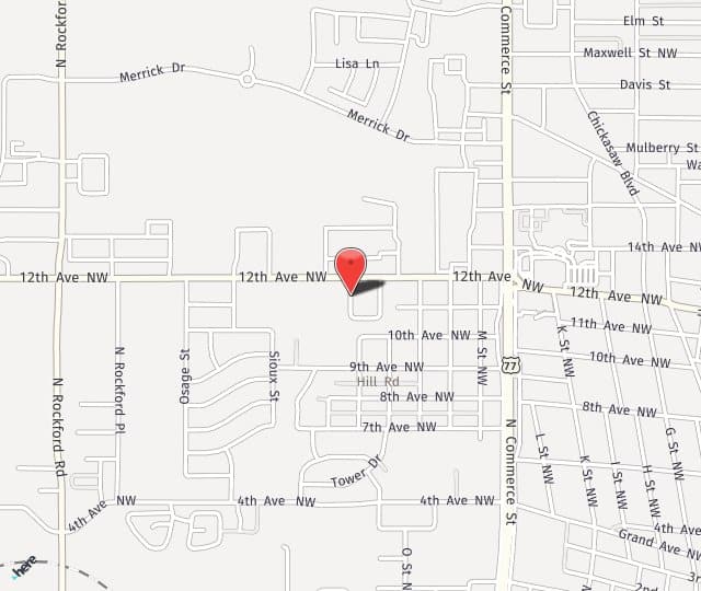 Location Map: 1117 Walnut Drive Ardmore, OK 73401